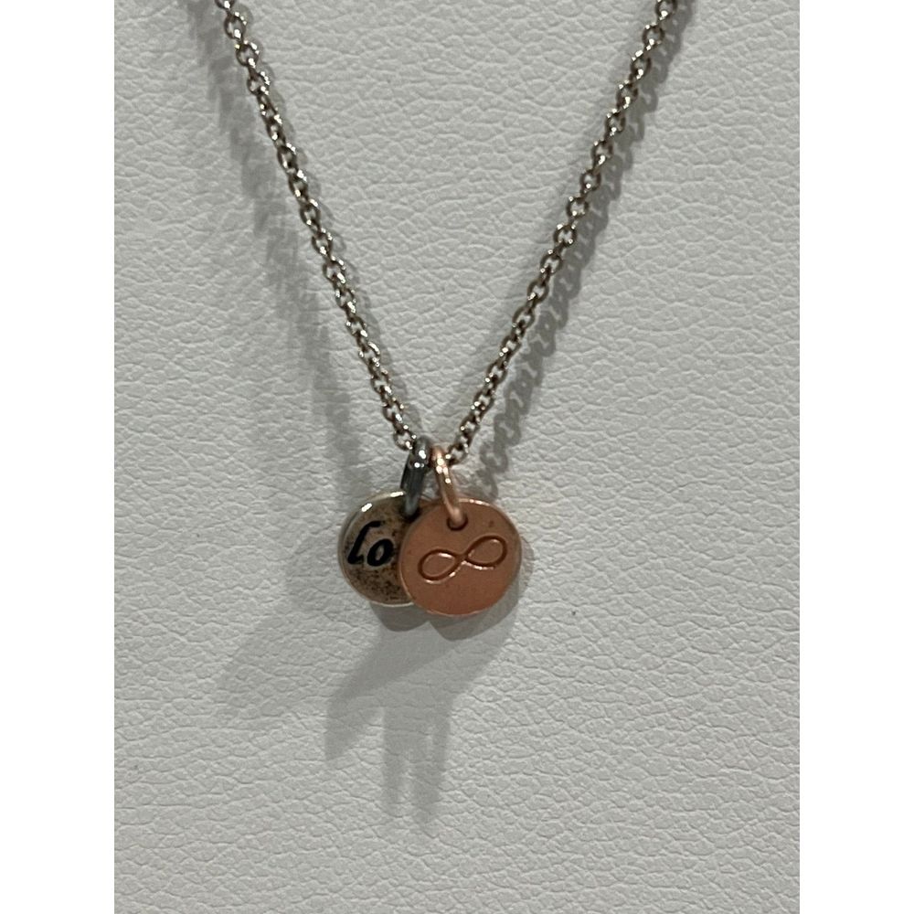 SILVER 925 Mini love & infinity charm necklace‎